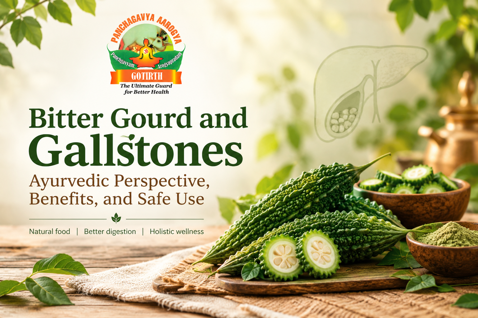 Bitter gourd and gallstones Ayurvedic perspective with Gotirth Panchagavya Arogya logo