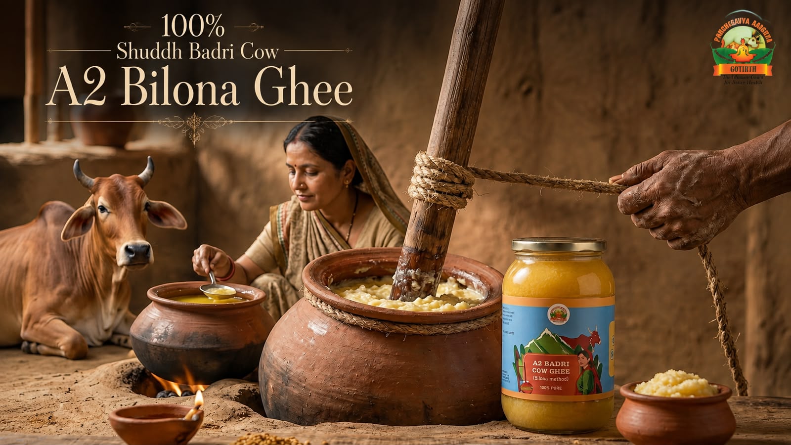 "Pure organic A2 Badri cow desi ghee from Uttarakhand Himalayas