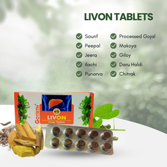 Ayurvedic Medicine for Liver Cleansing - Gotirth Livon Tablets 4*10 tablets
